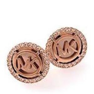 Michael Kors Rose Goldtone Rhinestone Stud Earrings 1/2 in. Long